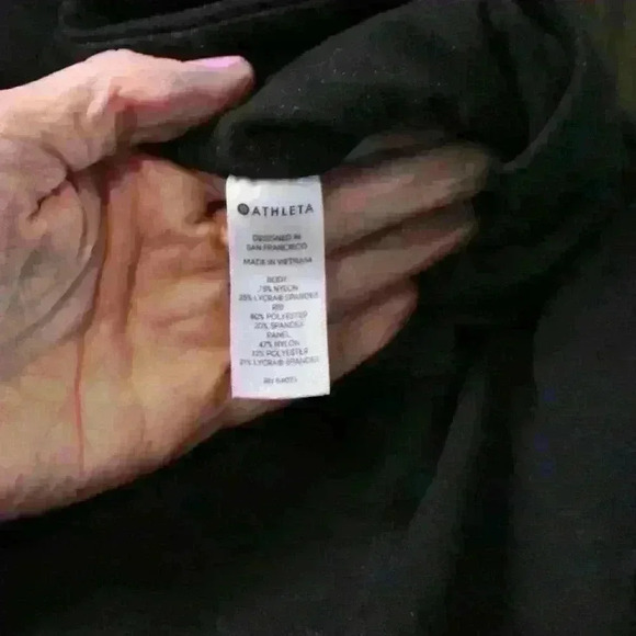 ATHLETA 7/8 Legging Soft Stretch Black Gray Colorblock Side Pockets Women Sz S - Picture 8 of 8